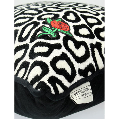 Μαξιλάρι με Σχέδιο Τριαντάφυλλο Μαύρο Polyester 43x43εκ