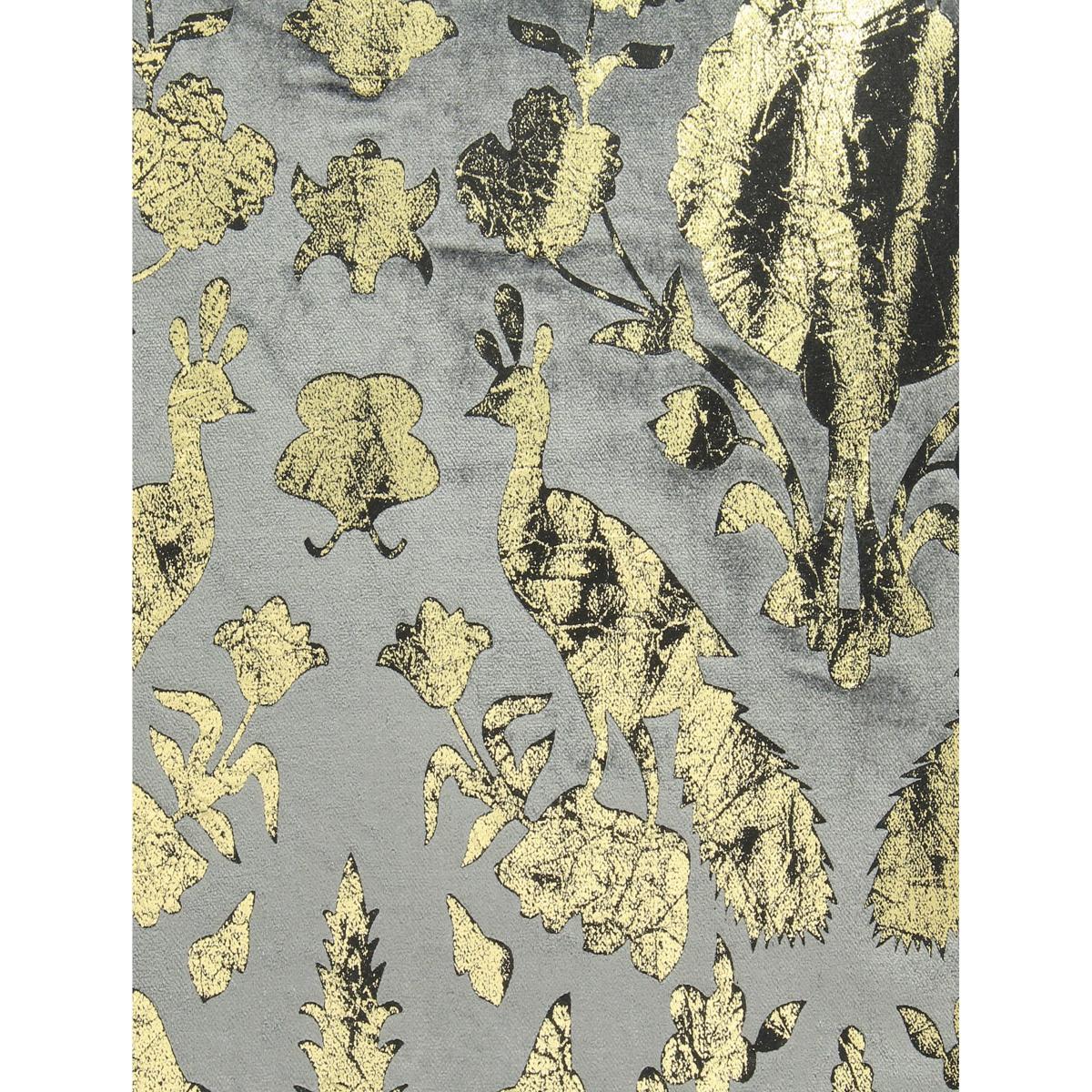 Μαξιλάρι Παγώνι Γκρι Βελούδο 50x50εκ