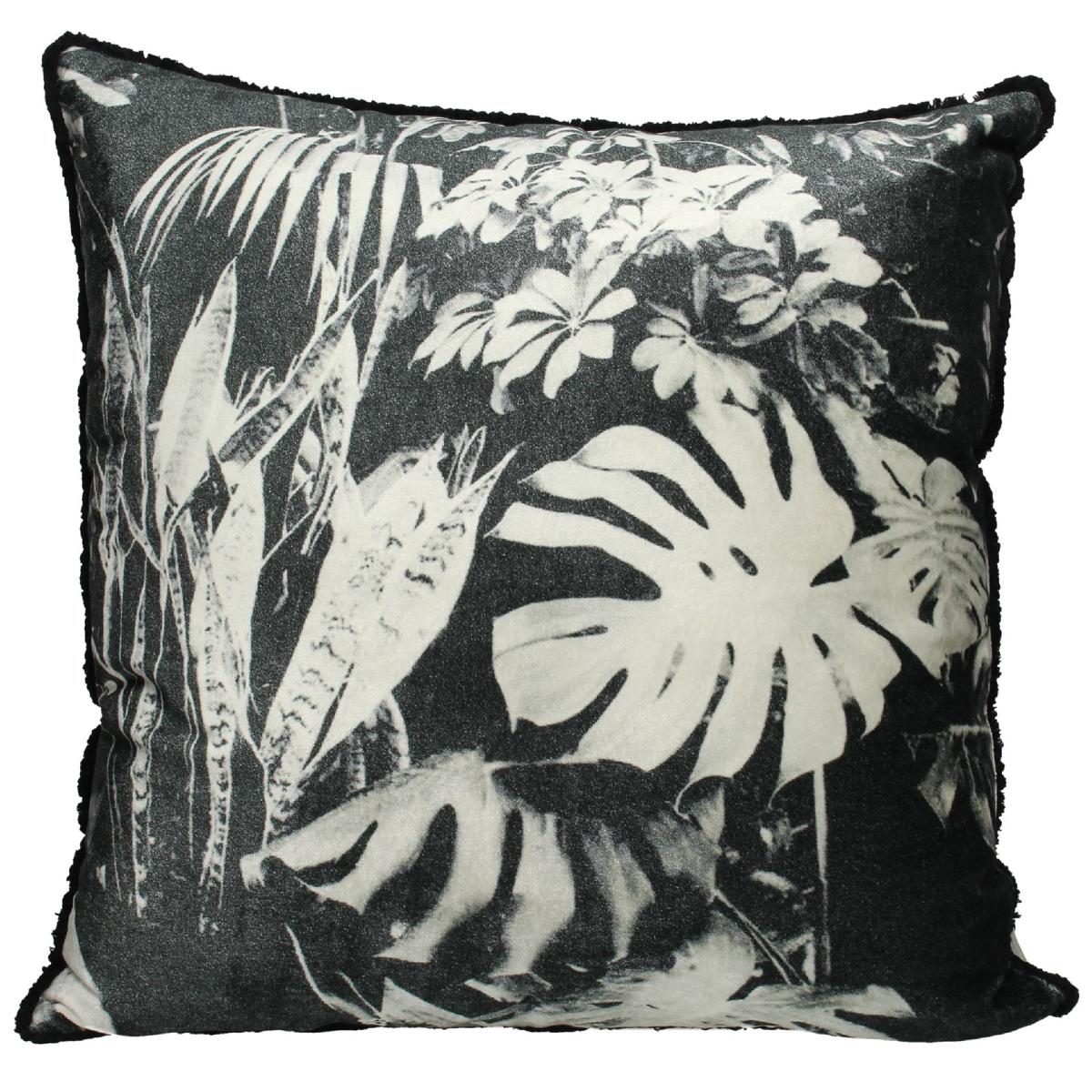 Μαξιλάρι Φύλλο Γκρι Βελούδο 50x50εκ