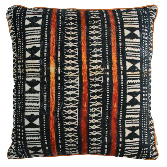 Μαξιλάρι Tribal Μαύρο Βελούδο 45x45εκ