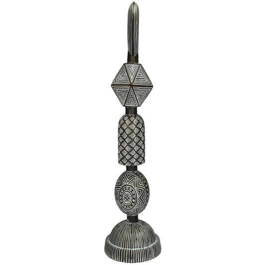 Διακοσμητικό Tribal Καφέ Polyresin 13x13x41