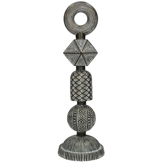 Διακοσμητικό Tribal Καφέ Polyresin 13x13x41