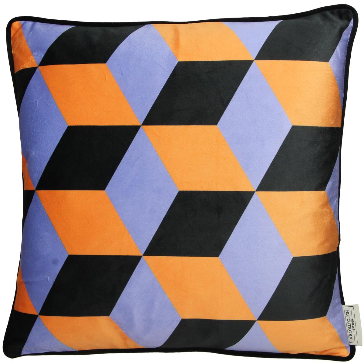 Μαξιλάρι Γεωμετρικά Σχήματα Πολύχρωμο Βελούδο 45x45εκ