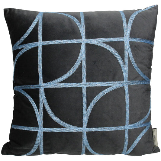 Μαξιλάρι Γεωμετρικά Σχήματα Γκρι Βελούδο 45x45εκ