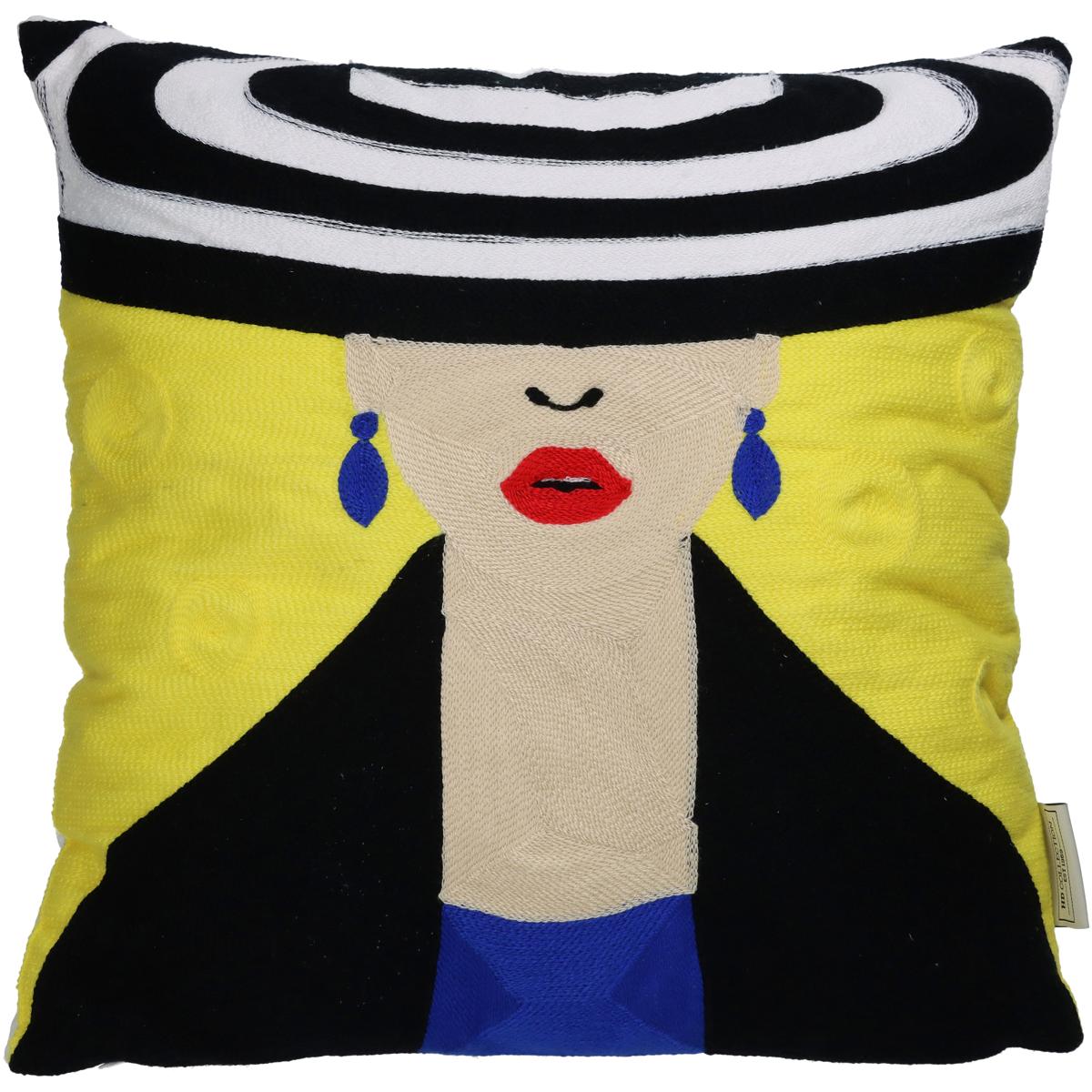 Μαξιλάρι Γυναίκα Πολύχρωμο Βαμβακερό 45x45εκ