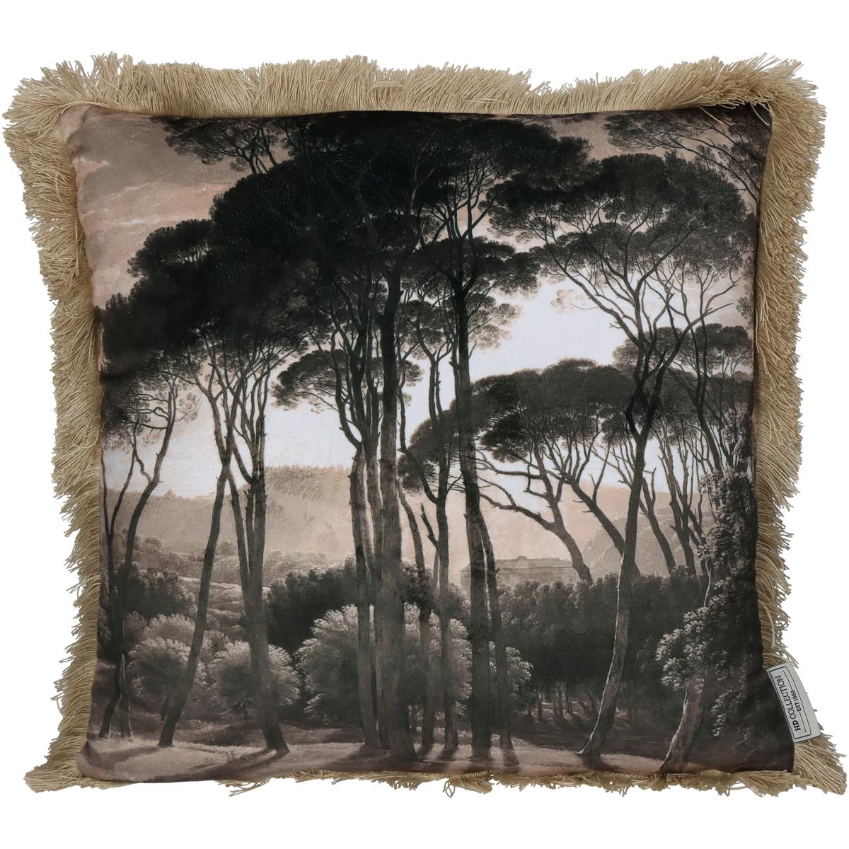 Μαξιλάρι Δάσος Καφέ Βελούδο 45x45εκ