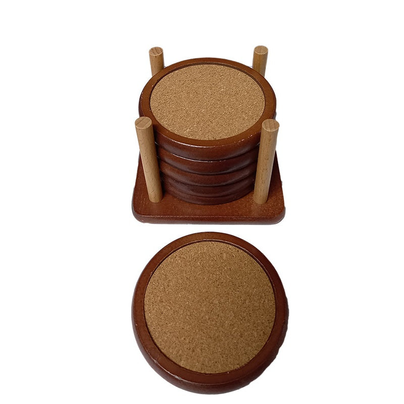 Σετ 6 Ξύλινα Σουβέρ Στρόγγυλα 10x10x7