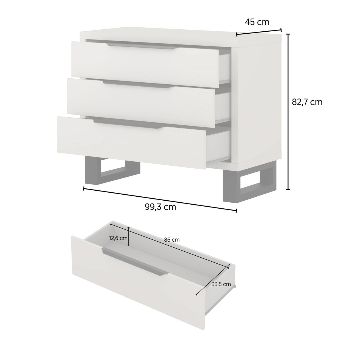 Halle Chest of Drawers Natural 99x45x83
