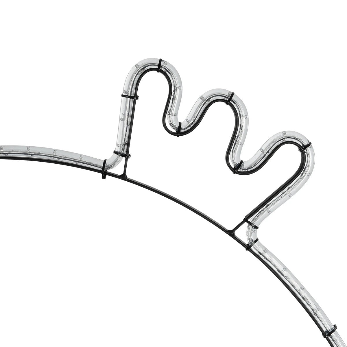 XMAS-CROWN-BIG Χριστουγεννιάτικο Διακοσμητικό Φωτιστικό LED 27.3W 1092lm 360° AC 220-240V Αδιάβροχο IP65 Θερμό Λευκό 2700K - Μαύρο & Διάφανο - Μ88 x Π25 x Υ136