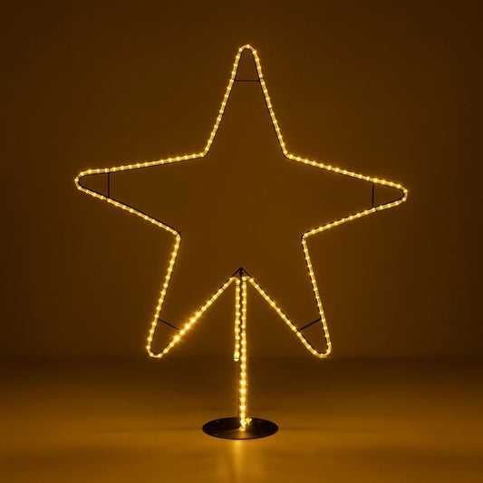 XMAS-STAR-BIG Χριστουγεννιάτικο Διακοσμητικό Φωτιστικό LED 19,5W 780lm 360° AC 220-240V Αδιάβροχο IP65 Θερμό Λευκό 2700K - Μαύρο & Διάφανο - M114 x Π25 x Υ132