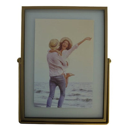 Κορνίζα Γυάλινη με Χρυσό Μεταλλικό Πλαίσιο 10x15εκ