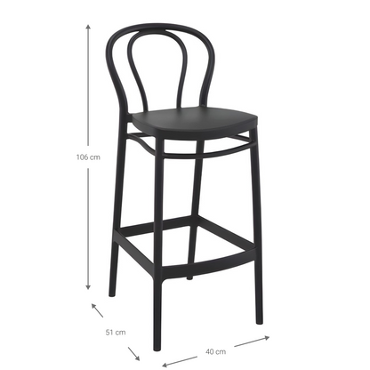 Charlotte Bar Stool Black 40x51x106
