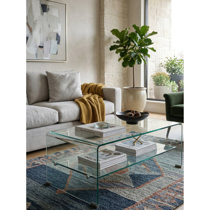 Τραπεζάκι Σαλονιού Crystal Shelf 100x50x43