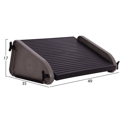 ADJUSTABLE PLASTIC FOOTREST FOR DESK