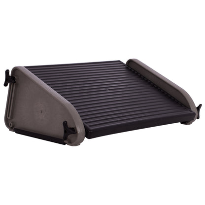 ADJUSTABLE PLASTIC FOOTREST FOR DESK