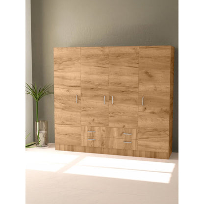 Hana Four-Door Wardrobe Natural 200x52x181