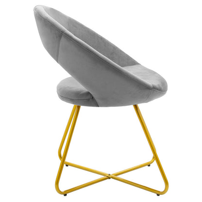 Καρέκλα Valentina Βελούδο Γκρι-Χρυσό Πόδι