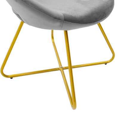 Καρέκλα Valentina Βελούδο Γκρι-Χρυσό Πόδι