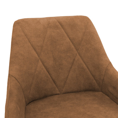 Σκαμπό Bar Empower Μεταλλικό Μαύρο-Ύφασμα Antique Καφέ