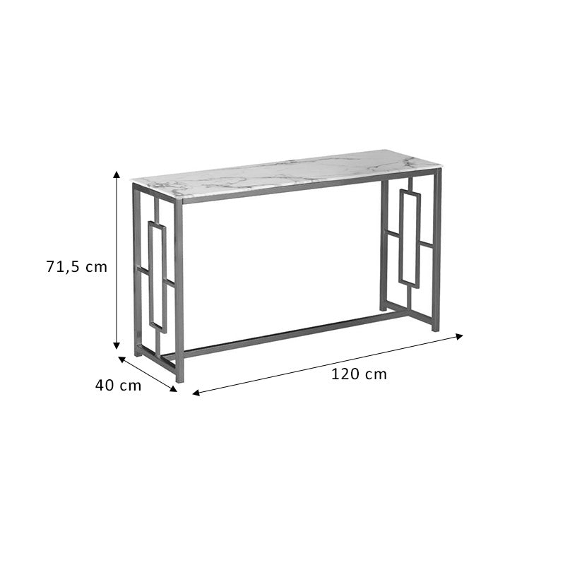 Κονσόλα Μεταλλική/Γυάλινη Χρυσή/Λευκή 120x40x72