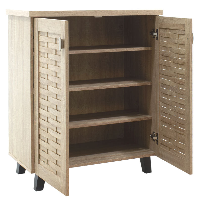 Παπουτσοθήκη 12 Ζευγών Ξύλινη Φυσική/Ανθρακί 78x40x92