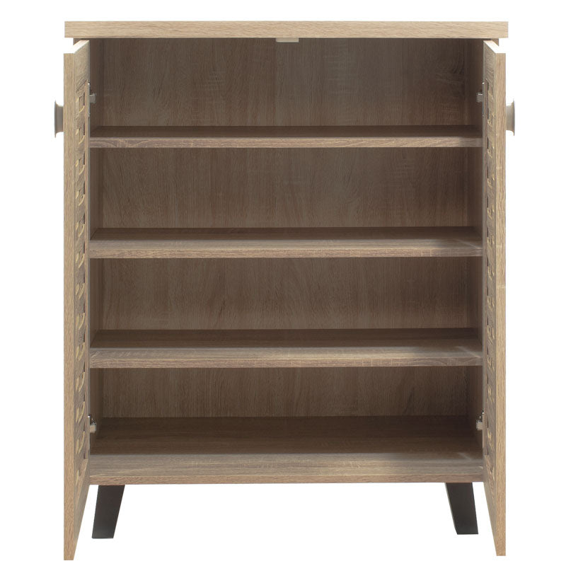 Παπουτσοθήκη 12 Ζευγών Ξύλινη Φυσική/Ανθρακί 78x40x92