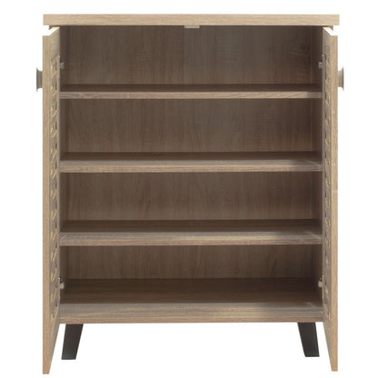 Παπουτσοθήκη 12 Ζευγών Ξύλινη Φυσική/Ανθρακί 78x40x92