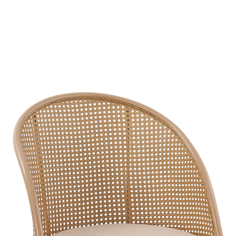 Καρέκλα Riccardo Φυσικό Pe Rattan-Μπεζ Ύφασμα-Φυσικό Μέταλλο 56X52X82