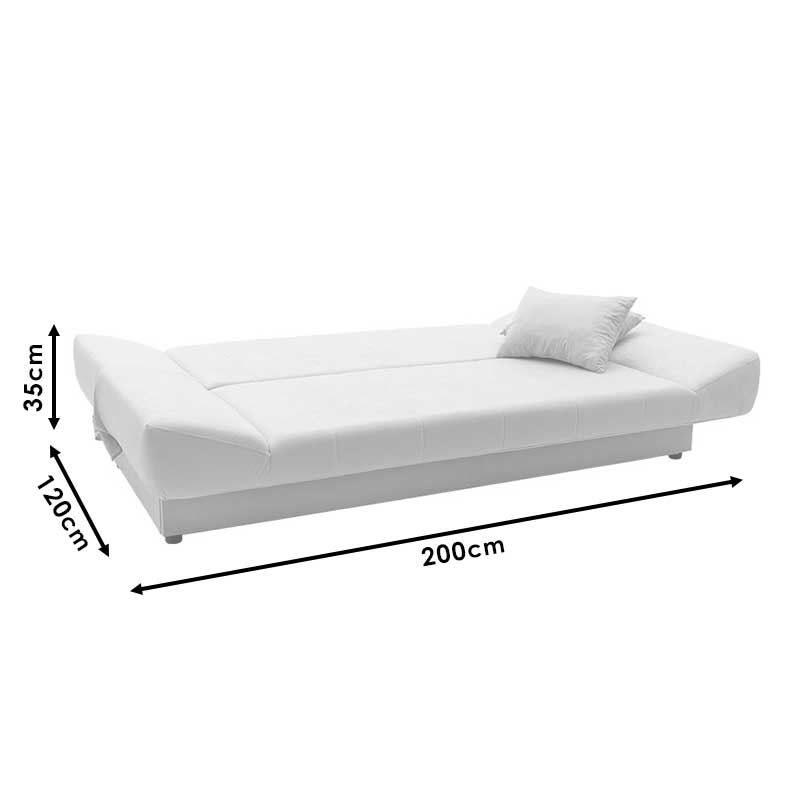 Καναπές-Κρεβάτι Tiko 3Θέσιος Με Αποθηκευτικό Χώρο Ύφασμα Ανθρακί 200X85X90
