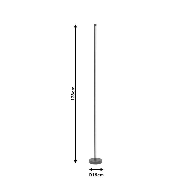 Φωτιστικό Δαπέδου LED RGB Μεταλλικό Μαύρο 15x15x128