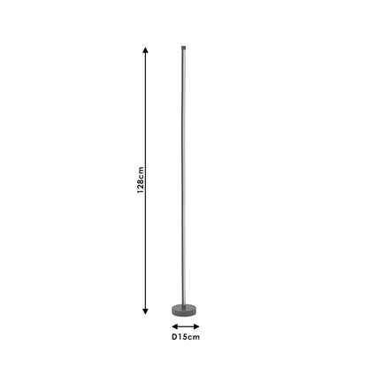 Φωτιστικό Δαπέδου LED RGB Μεταλλικό Μαύρο 15x15x128