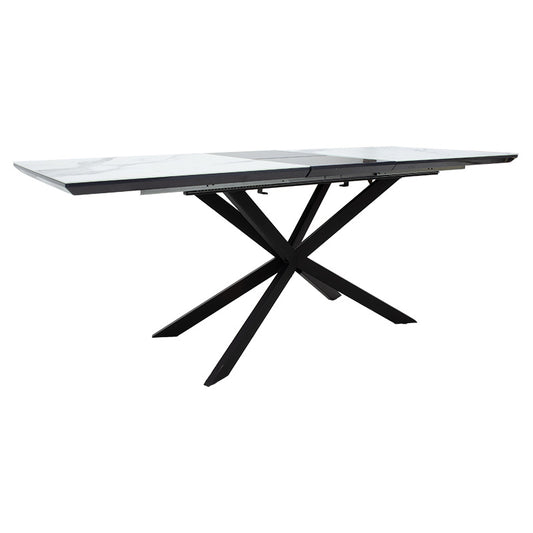 Τραπέζι Επεκτεινόμενο Palan Mdf Όψη Μαρμάρου Γκρι-Μαύρο 160-200X80X77