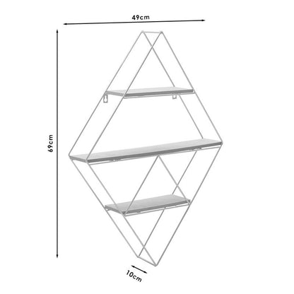 Ραφιέρα Τοίχου Μεταλλική/Ξύλινη Χρυσή/Φυσική 49x10x69