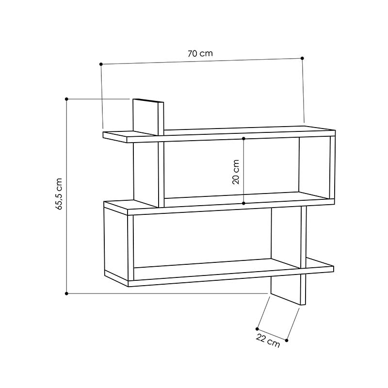 Ραφιέρα Paralel Χρώμα Λευκό 70x22x65,5