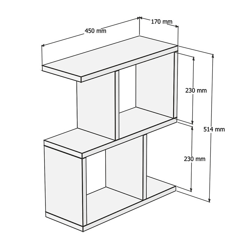 Τραπεζάκι με Ράφια Ξύλινο Καφέ 45x17x51