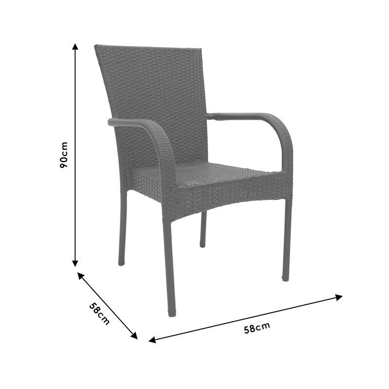 Πολυθρόνα Κήπου Μεταλλική/Ρατάν Καφέ 58x58x90