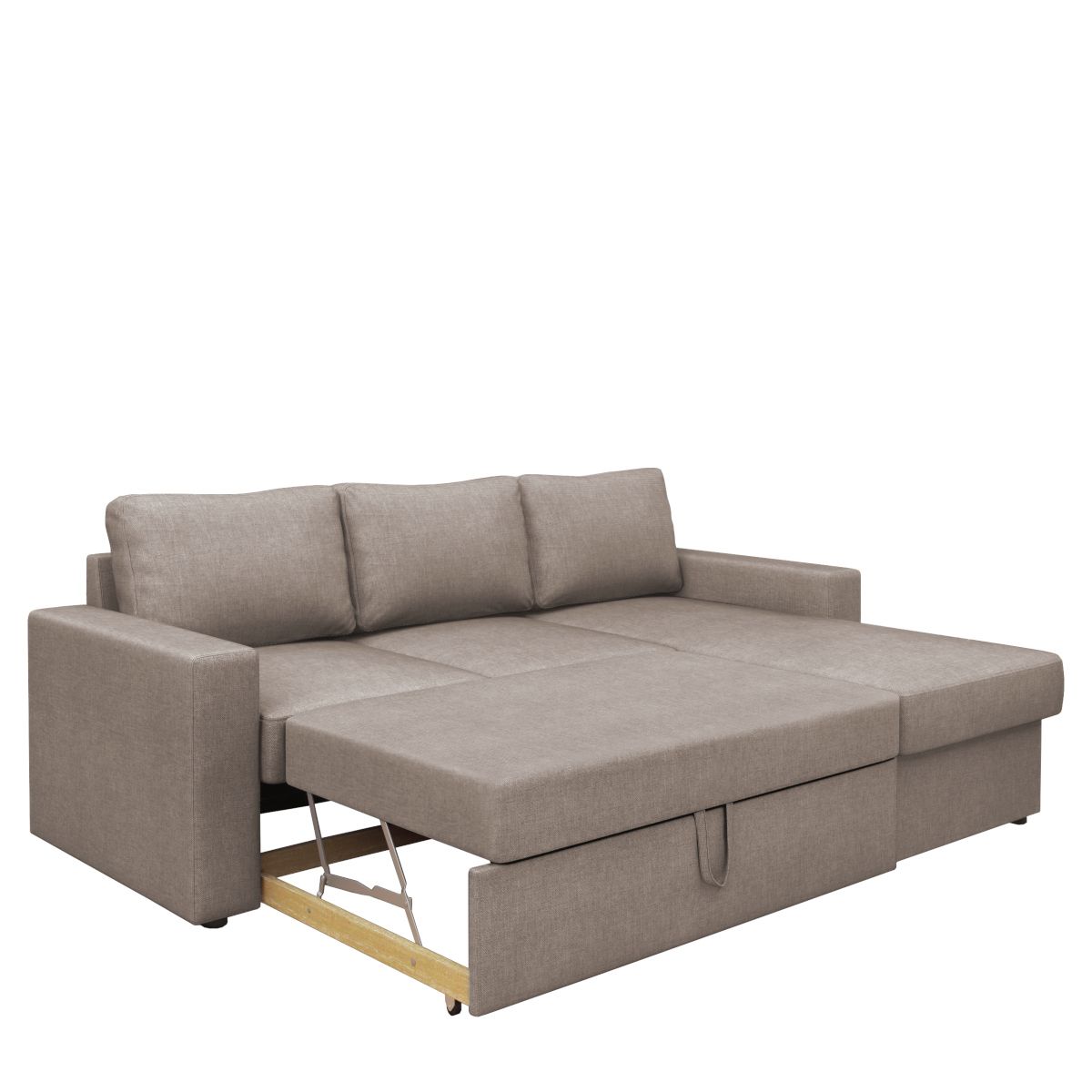 Καναπές Κρεβάτι Γωνιακός SOFIA Taupe 220x155x81cm