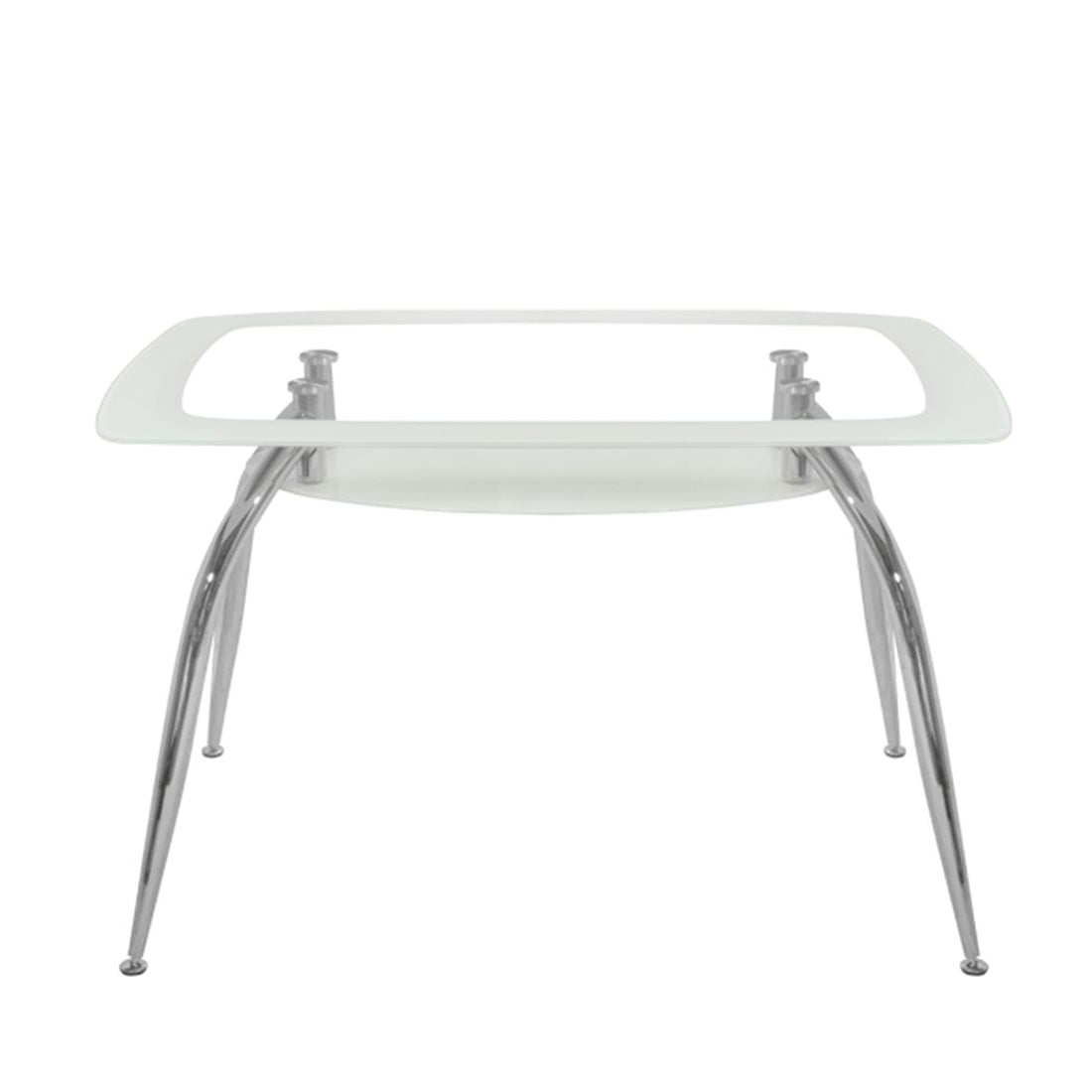 ArteLibre Τραπέζι με Ράφι Γυάλινο/Μεταλλικό Διάφανο/Ασημί 14320036