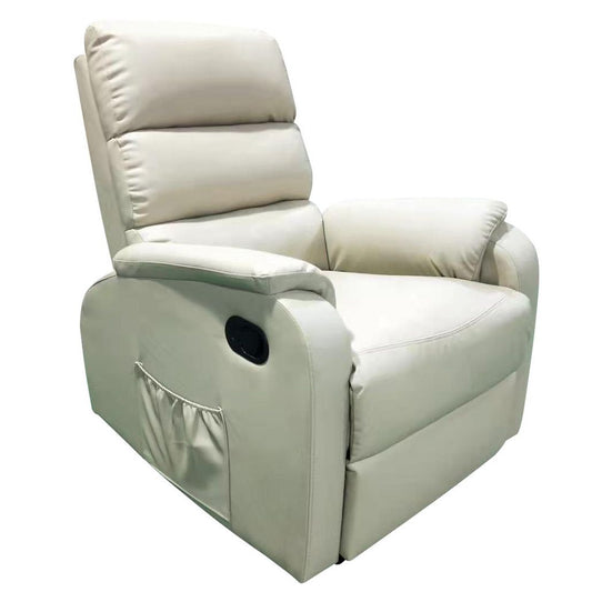 ArteLibre Πολυθρόνα Relax με Μασάζ Δερματίνη Μπεζ 14340012