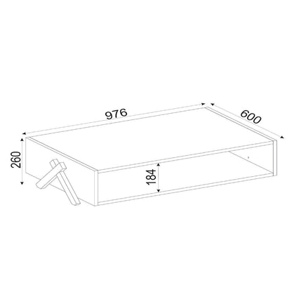 Τραπέζι Σαλονιού με Ράφι Ξύλινο Καφέ 98x60x26