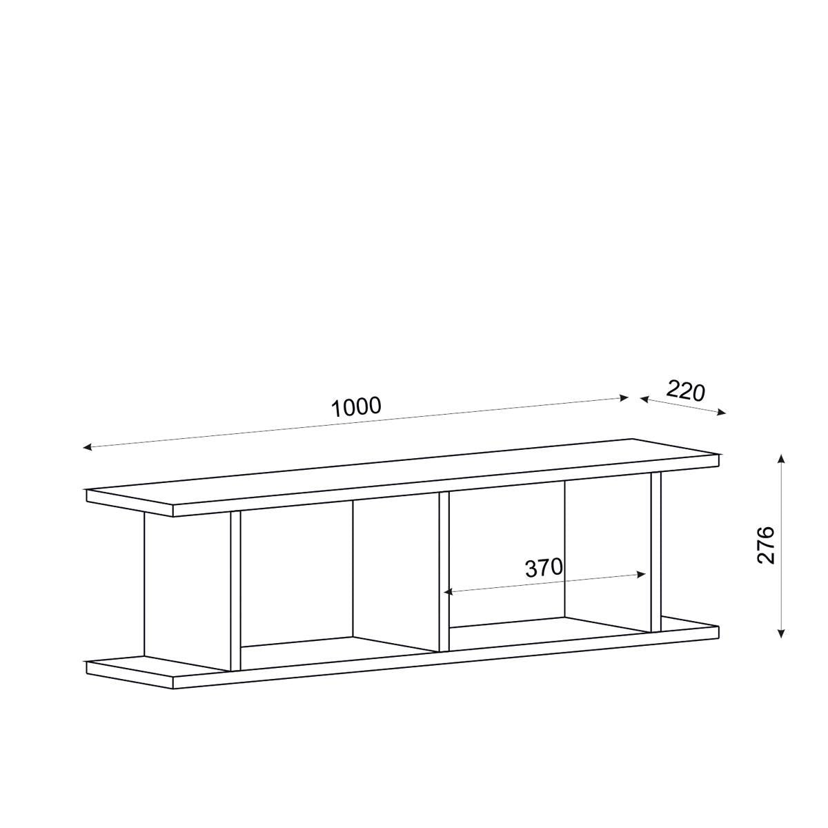 Ραφιέρα Τοίχου Ξύλινη Φυσική 100x22x28