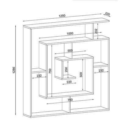 Ραφιέρα Ξύλινη Μαύρη 125x22x129