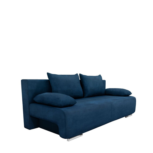 ArteLibre Καναπές Κρεβάτι Τριθέσιος Υφασμάτινος/Μεταλλικός Μπλε/Ασημί 14560010