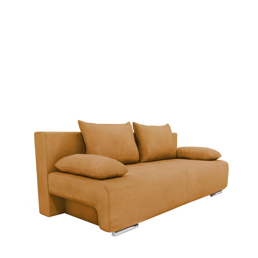 ArteLibre Καναπές Κρεβάτι Τριθέσιος Υφασμάτινος/Μεταλλικός Καφέ/Ασημί 14560011