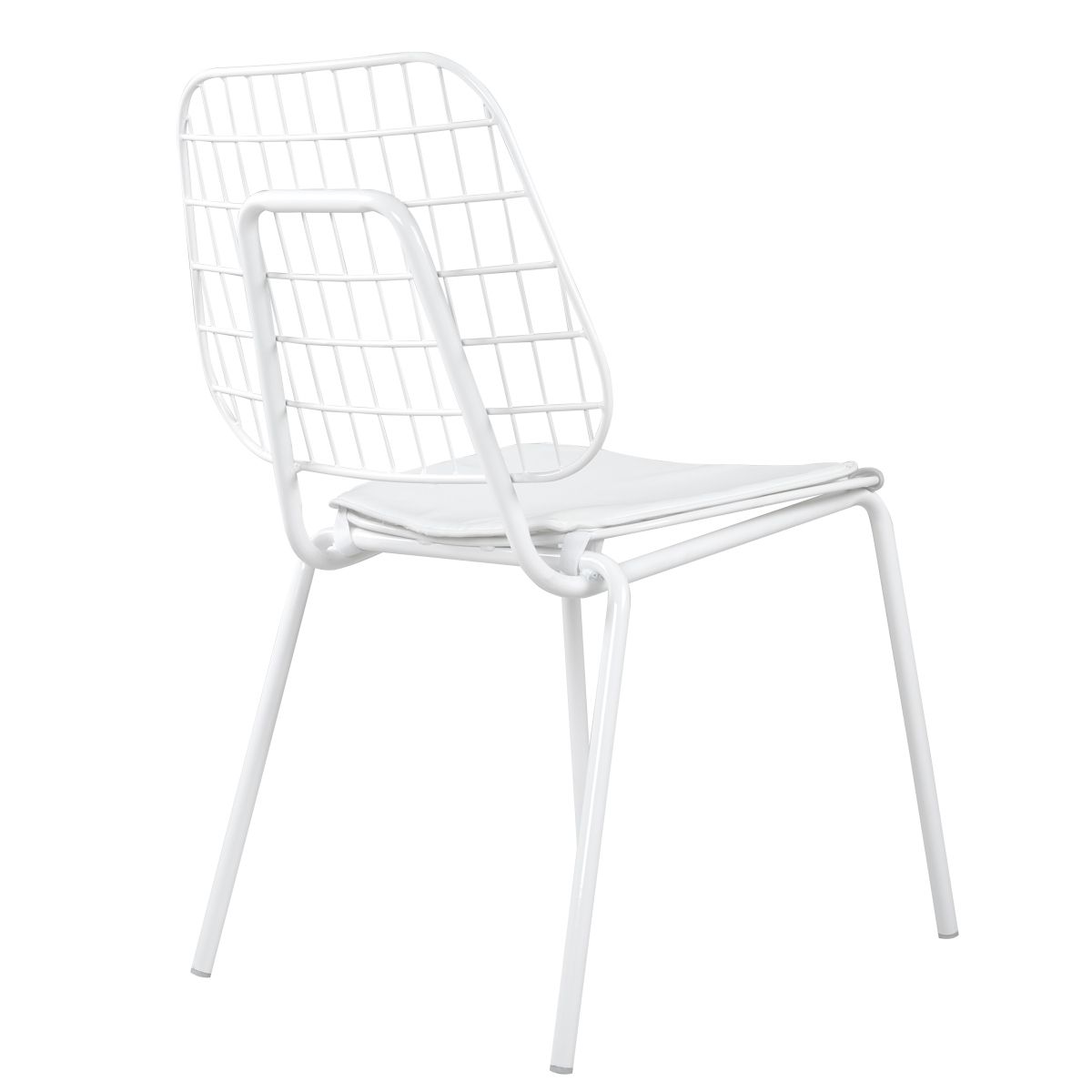 Καρέκλα Μεταλλική ALNUS Με Μαξιλάρι Λευκό 53x55x79cm