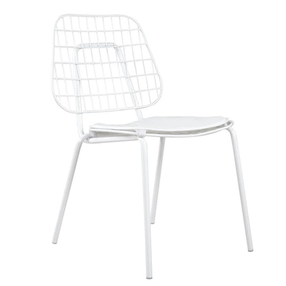 Καρέκλα Μεταλλική ALNUS Με Μαξιλάρι Λευκό 53x55x79cm