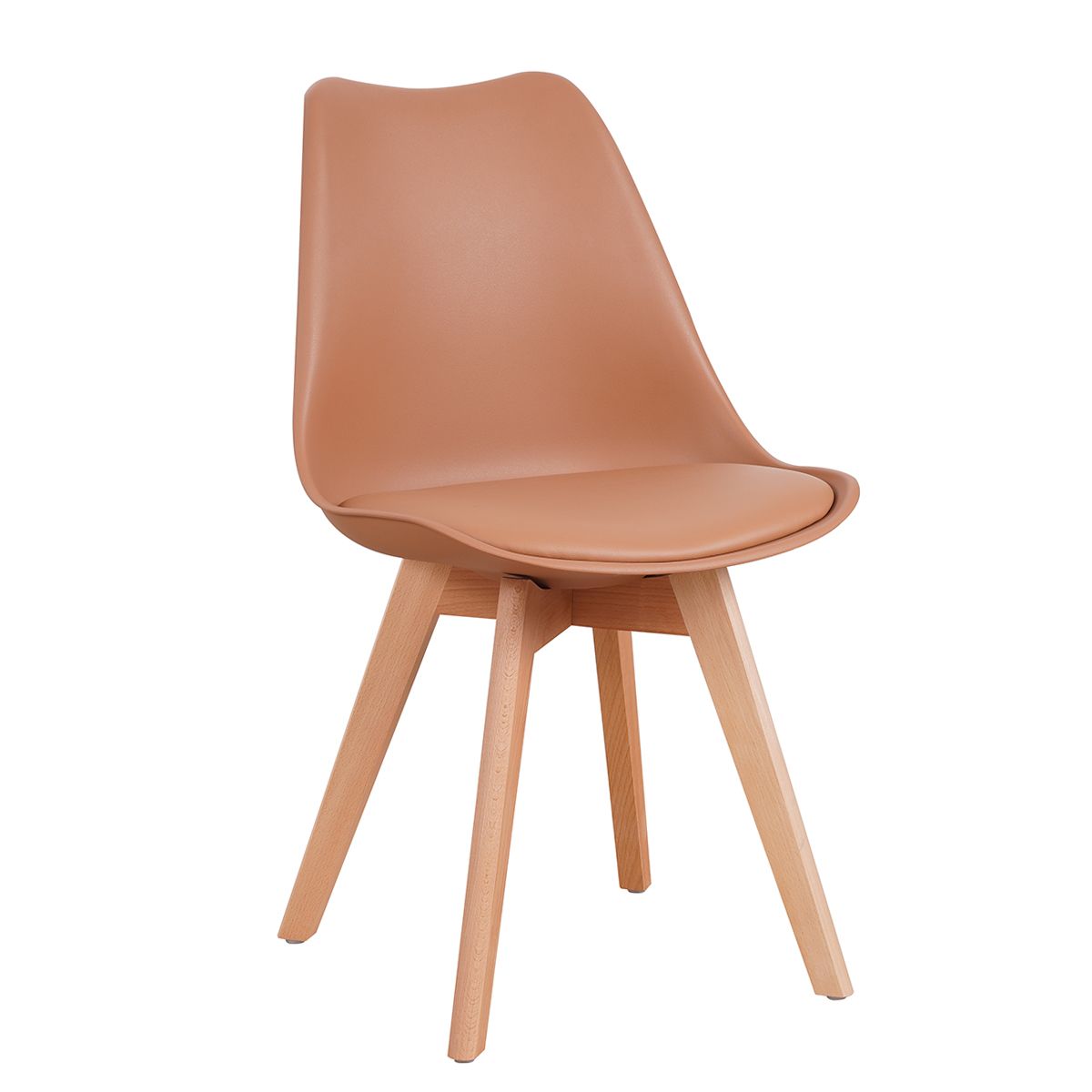 ArteLibre Καρέκλα Πλαστική/Ξύλινη Μόκα/Φυσική 14600018