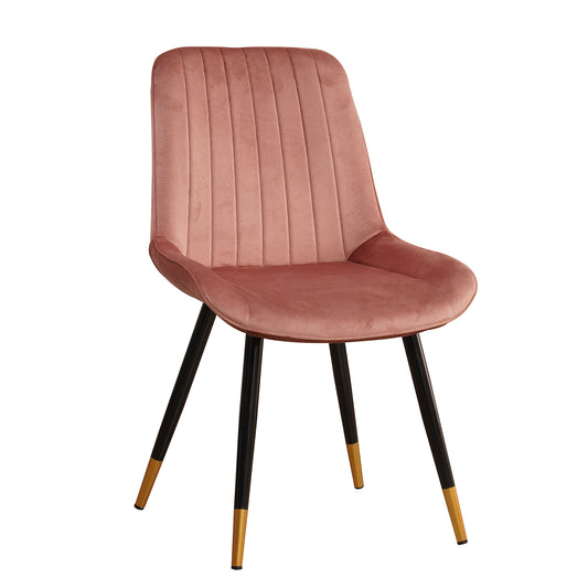 ArteLibre Καρέκλα Βελούδινη/Μεταλλική Ροζ/Μαύρη 14600033