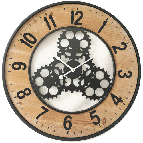 ArteLibre Ρολόι Τοίχου Ξύλινο/Μεταλλικό Φυσικό/Μαύρο 14650029
