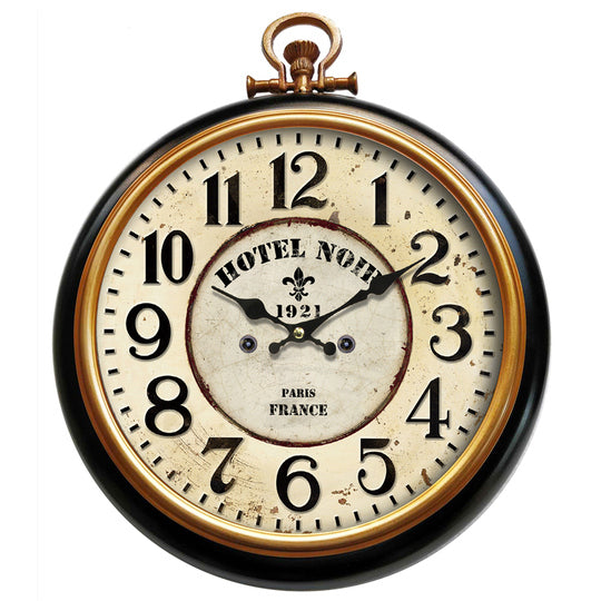 ArteLibre Ρολόι Τοίχου Μεταλλικό Αντικέ Μαύρο/Χρυσό 14650035